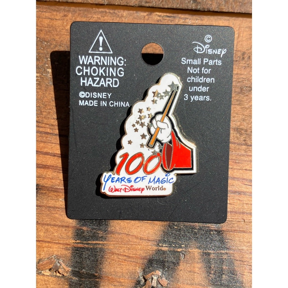 Disney 100 Years of Magic Mickey Hat Pin Walt Disney World 1.5" New On Card